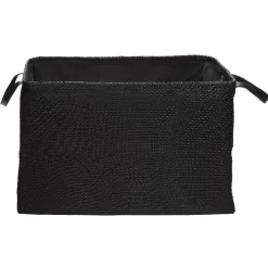 Gifi Rangement|Panière textilène pliable avec anses simili cuir noir L45 cm
