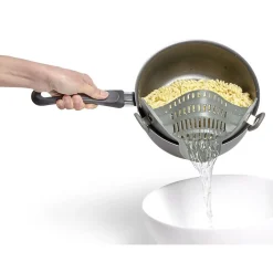 Gifi Passoire casserole à clips silicone gris