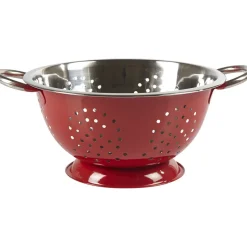 Gifi Passoire ronde rouge et grise inox