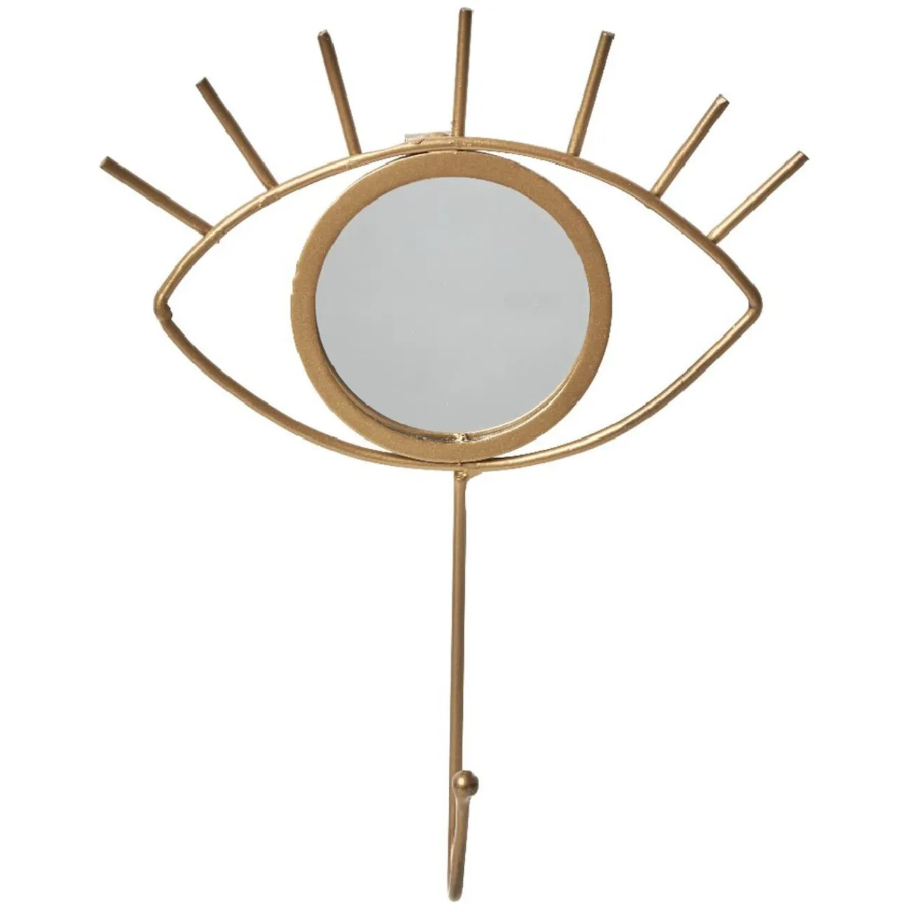 Gifi Rangement|Patère 1 crochet déco forme oeil miroir effet laiton or