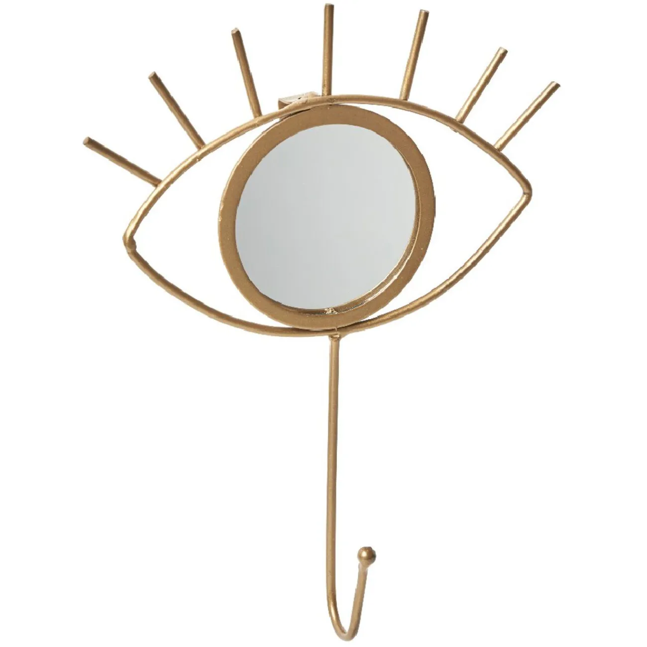 Gifi Rangement|Patère 1 crochet déco forme oeil miroir effet laiton or