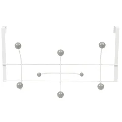 Gifi Rangement|Patère de porte 6 crochets blanc et gris