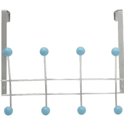 Gifi Rangement|Patère de porte 8 crochets boule bleu