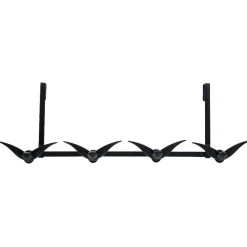 Gifi Rangement|Patère de porte 4 crochets forme bonhomme suspendu métal noir