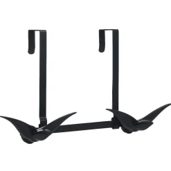 Gifi Rangement|Patère de porte 2 crochets forme bonhomme suspendu métal noir