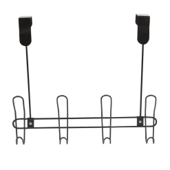 Gifi Rangement|Patère de porte noire 4 crochets