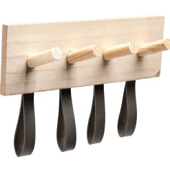 Gifi Rangement|Patère en bois 4 crochets effet simili