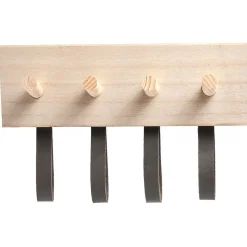 Gifi Rangement|Patère en bois 4 crochets effet simili