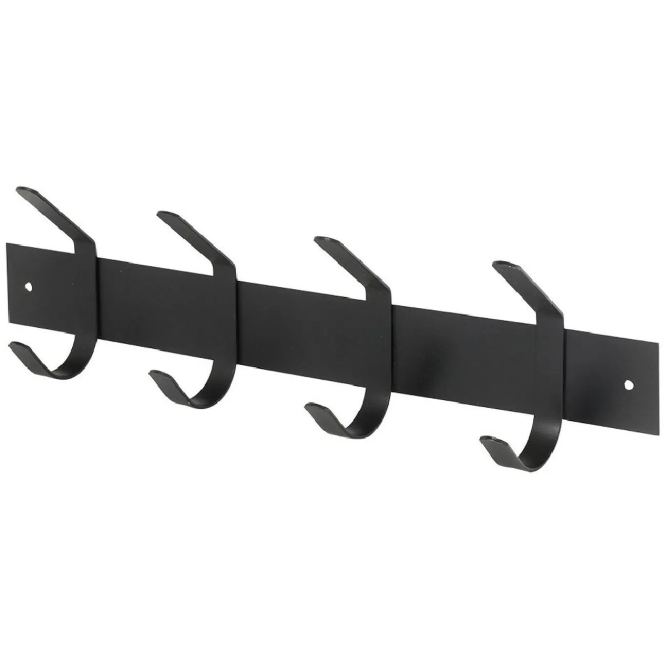 Gifi Rangement|Patère en métal noir 4 crochets L40cm