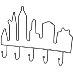 Gifi Rangement|Patère indus métal noir 5 crochets L30,5cm