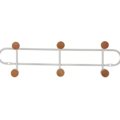 Gifi Rangement|Patère murale 6 crochets en métal et bois