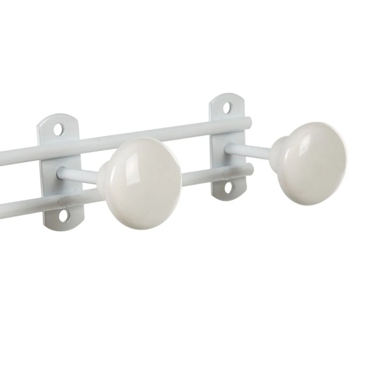 Gifi Rangement|Patère murale 4 crochets métal blanc