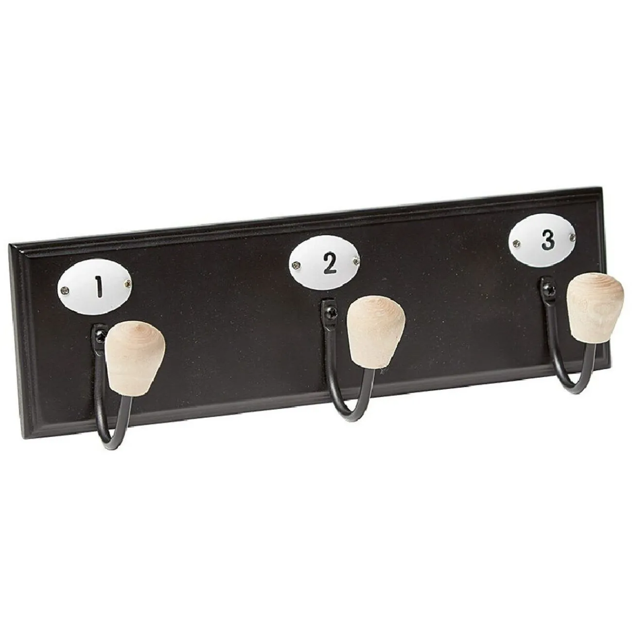 Gifi Rangement|Patère murale 3 crochets métal et mdf