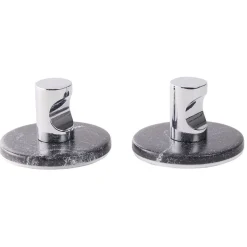 Gifi Rangement|Patère murale effet marbre noir métal et plastique Ø5cm