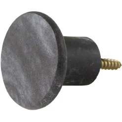 Gifi Rangement|Patère murale ronde imitation marbre noir polyrésine Ø5cm