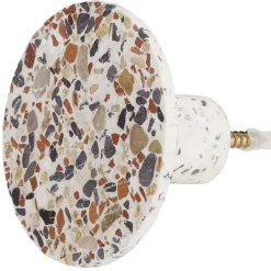 Gifi Rangement|Patère murale ronde motif terrazzo polyrésine Ø8cm