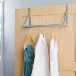 Gifi Rangement|Patère porte-cintres gris en métal