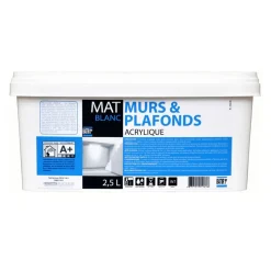 Gifi Peinture^Peinture acrylique mur et plafond blanc mat 2,5 L