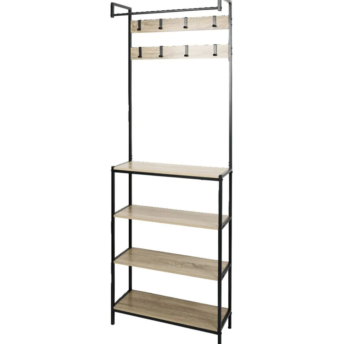 Gifi Rangement|Penderie 8 patères et 4 étagères 68x23x180cm