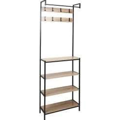 Gifi Rangement|Penderie 8 patères et 4 étagères 68x23x180cm