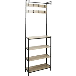 Gifi Rangement|Penderie 8 patères et 4 étagères 68x23x180cm