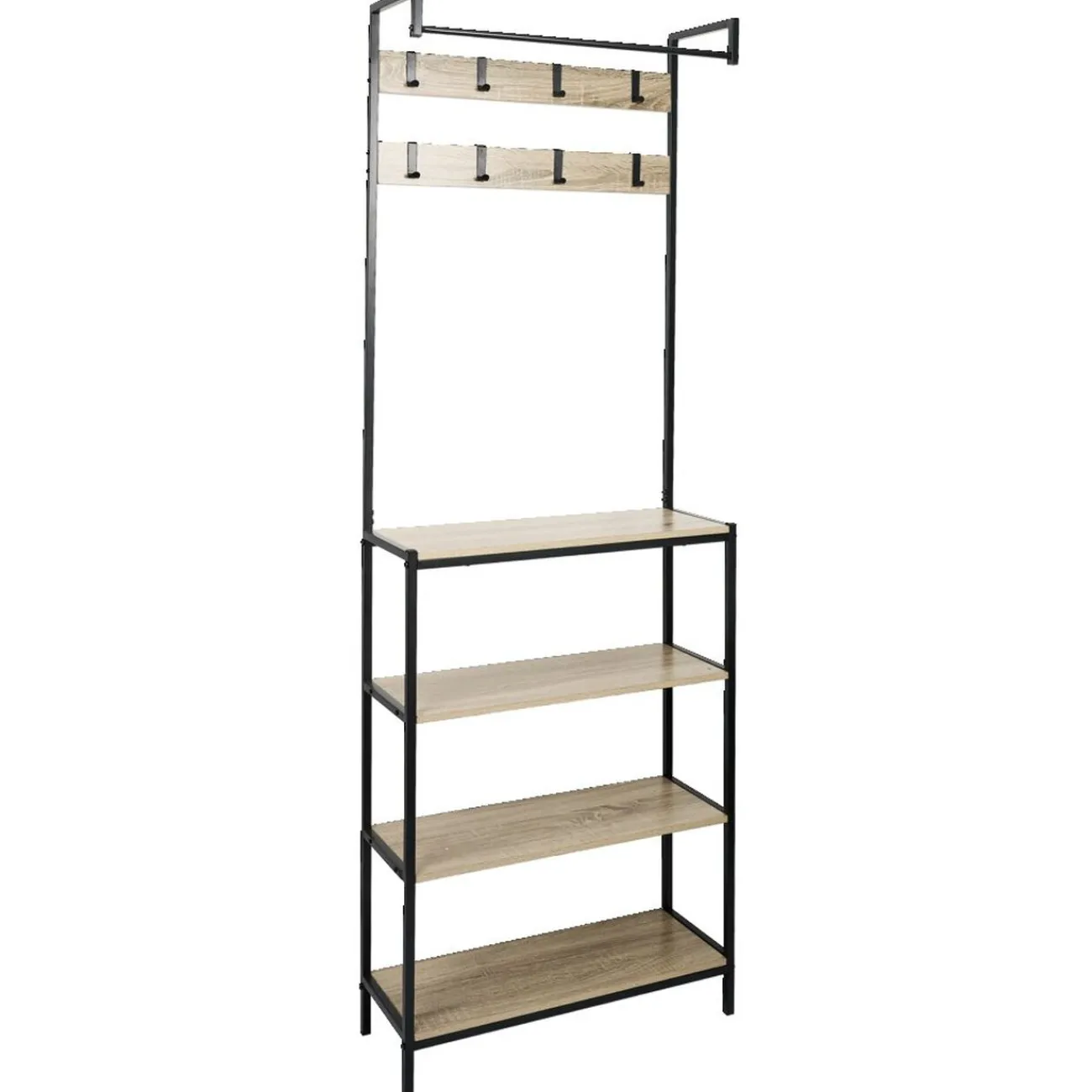 Gifi Rangement|Penderie 8 patères et 4 étagères 68x23x180cm