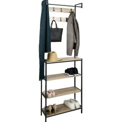 Gifi Rangement|Penderie 8 patères et 4 étagères 68x23x180cm