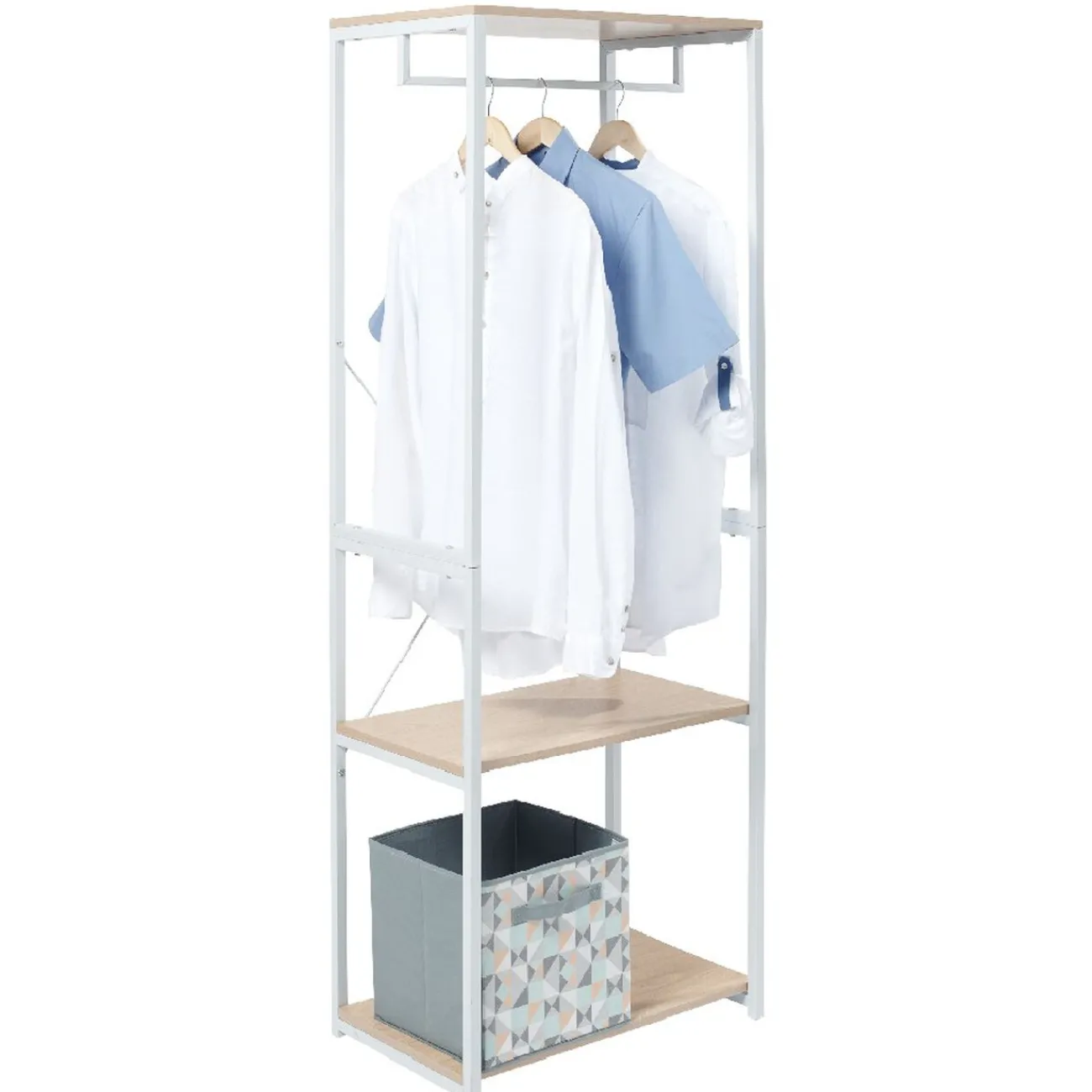 Gifi Rangement|Penderie blanche et bois