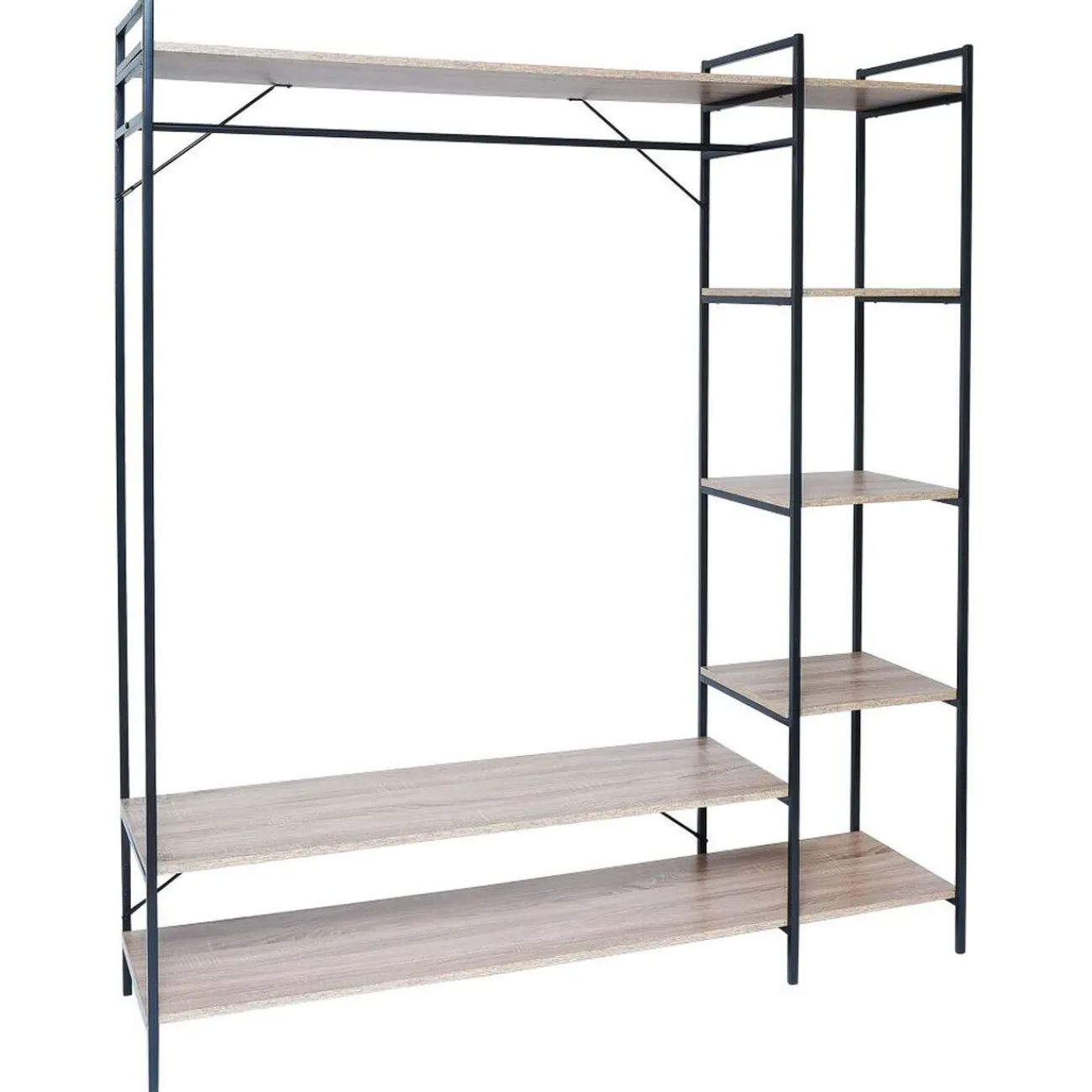 Gifi Rangement|Penderie bois XXL 6 étagères 160x40xH180cm