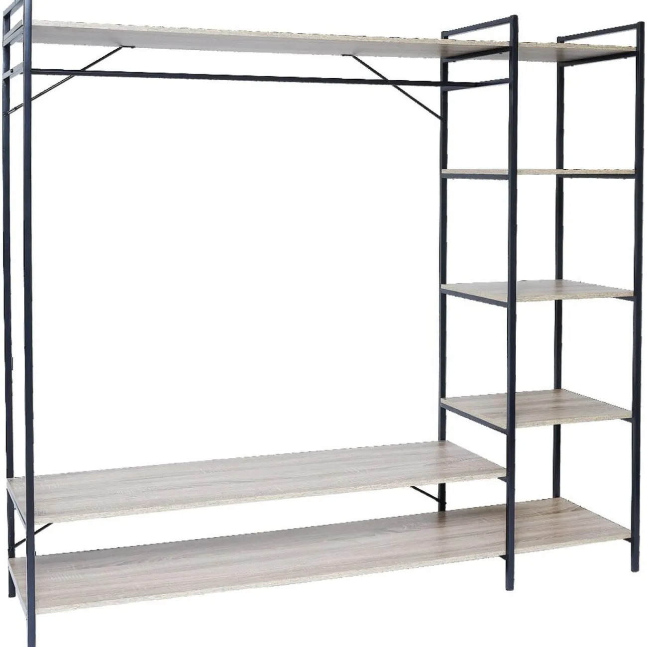 Gifi Rangement|Penderie bois XXL 6 étagères 160x40xH180cm