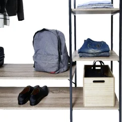 Gifi Rangement|Penderie bois XXL 6 étagères 160x40xH180cm