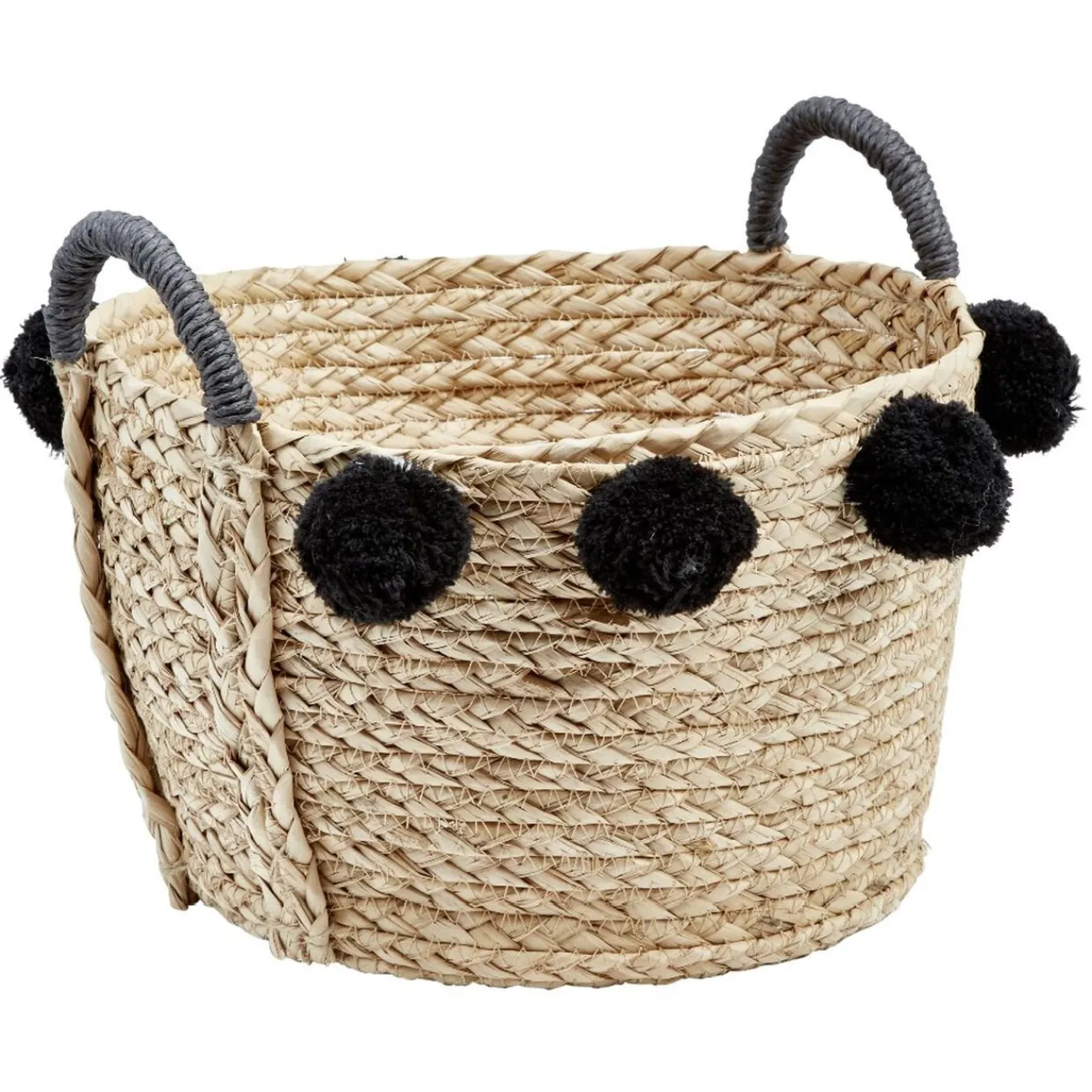 Gifi Rangement|Petite panière en osier à pompons