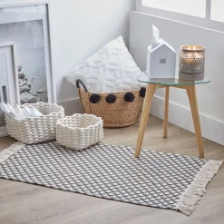 Gifi Rangement|Petite panière en osier à pompons