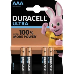 Gifi Pile^Pile alacaline Duracell Ultra AAA 1,5 Volts LR03 - Lot de 4