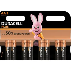 Gifi Pile^Pile Duracell Plus alcaline AA 1,5 Volts, LR06 - Lot de 8