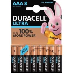 Gifi Pile^Pile Duracell Ultra alcaline AAA 1,5 Volts, LR03 - Lot de 8