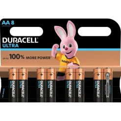 Gifi Pile^Pile Duracell Ultra alcaline AA 1,5 Volts, LR06 - Lot de 8