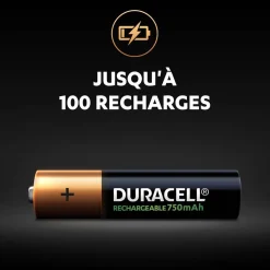 Gifi Pile^Pile rechargeable Duracell AAA 750mAh - Lot de 4