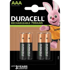 Gifi Pile^Pile rechargeable Duracell AAA 750mAh - Lot de 4