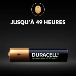 Gifi Pile^Pile rechargeable Duracell AAA 750mAh - Lot de 4