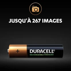 Gifi Pile^Pile rechargeable Duracell AAA 750mAh - Lot de 4