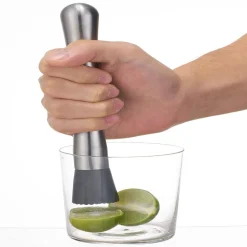 Gifi Pilon à cocktail denté inox gris et noir