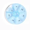 Gifi Rangement|Pilulier 1 semaine 7 compartiments rond plastique bleu Ø8,5cm