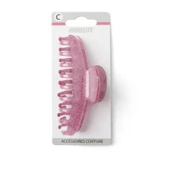 Gifi Beauté^Pince à cheveux à paillettes plastique rose 10cm