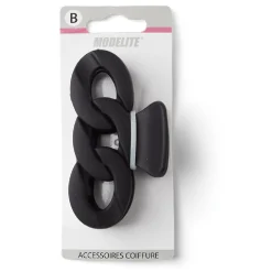 Gifi Beauté^Pince à cheveux effet chaîne plastique noir mat 8cm