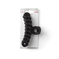 Gifi Beauté^Pince à cheveux effet tressé plastique noir mat 11cm
