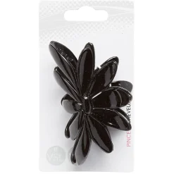 Gifi Beauté^Pince à cheveux fantaisie design fleur noir brillant