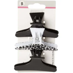 Gifi Beauté^Pince à cheveux noir blanc L.8 cm x3