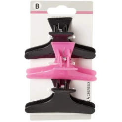 Gifi Beauté^Pince à cheveux noir fuchsia L.7,5 cm x3