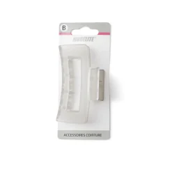 Gifi Beauté^Pince cheveux blanc mat rectangulaire L8cm